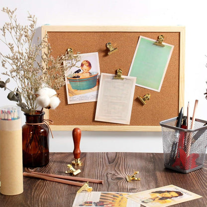 Outus 30 Pieces Push Pins Clips Thumb Tacks with Clips Cork Board Tacks for School Artworks Projects on Cork Photos Documents on Bulletin Board No Holes for The Paper(Gold)
