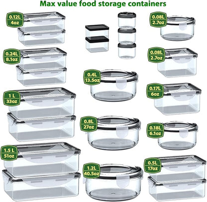 44 Pcs Food Storage Containers