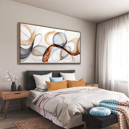 XLSJERST Modern Abstract Wall Art - Deep Spiritualism Art White And Brown Canvas Pictures Artwork Living Room Office Bedroom Wall Decor