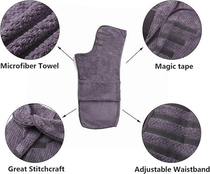 Geyecete Pineapple Grid Fast Drying Super Absorbent Dog Cat Bath Robe Towel - Gray-L