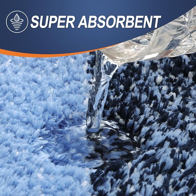 OLANLY Large Bathroom Rugs Mat 54x24, Extra Soft Absorbent Microfiber Bath Rugs, Rubber Backing, Quick Dry, Machine Washable Bath Mats for Bathroom Floor, Tub and Shower, Home Decor Accessories, Navy
