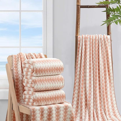 4 Piece Extra Large Bath Towel Set Oversized Bath Sheet 35"x70" Bathroom Towel