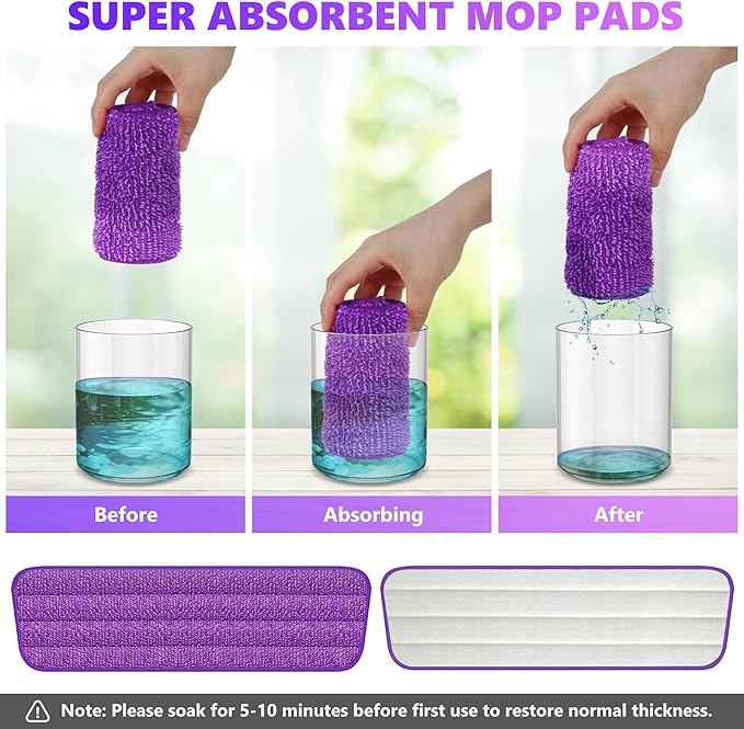 18 Pack Reusable Mop Pads Compatible