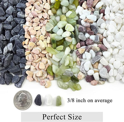 FANTIAN 5lbs Natural Pea Gravel Pebbles, 3/8 Inch Decorative Succulent Rocks Pebbles for Indoor Plants. River Rocks for Vase and Outdoor Garden Landscaping Rocks