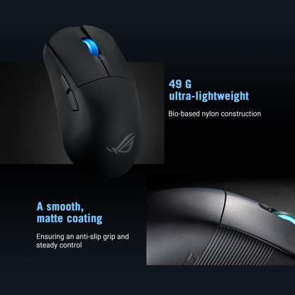 ASUS ROG Harpe Ace Extreme Wireless Esports Gaming Mouse – Carbon Fiber Build, 47g Lightweight, Tri-Mode Connectivity, 42K DPI, up to 70Hr Battery, Glass Skates, Pro-Approved, PC/Mac Support - Black