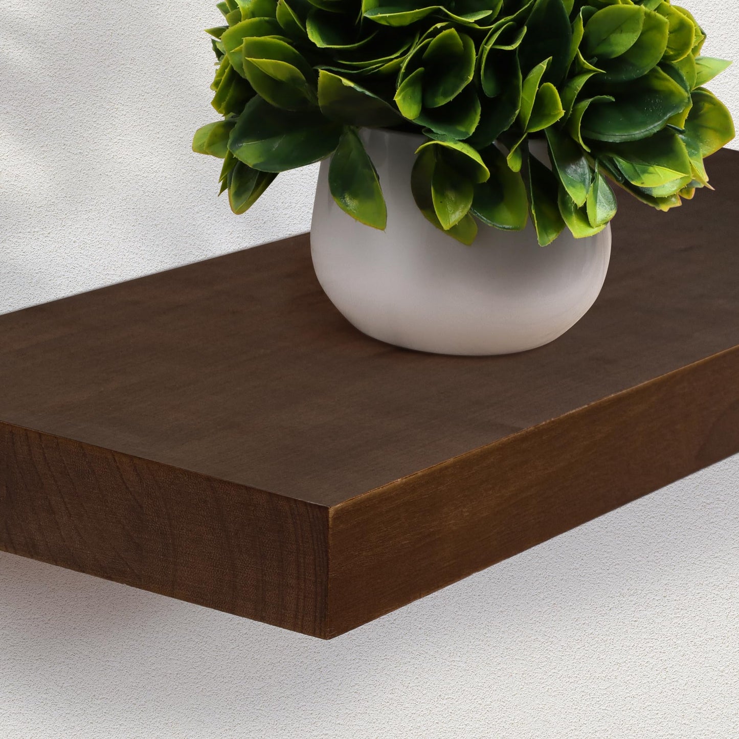 Axeman Floating Shelves, 2 Pack 8 Inch Deep Rustic Solid Wood Wall Shelves for Storage, Wall Mounted Display Shelving with Invisible Heavy-Duty Metal Bracket, 24" W x 8" D x 1.57" H, Walnut Finish
