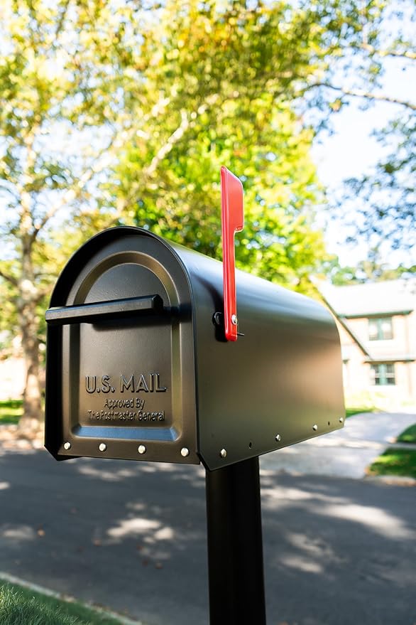 Architectural MAILBOXES 5560B-R-10 Architectural Mailboxes Sequoia Post Mount Mailbox, Large, Black