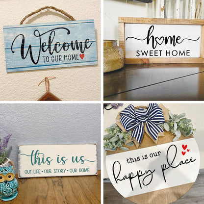 Welcome Stencils for Painting on Wood Doormat, Half Round Stencils for Crafts Reusable for Door Mats Furniture Sign Canvas DIY (hafl22)
