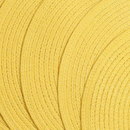 SHACOS Round Braided Placemats Set of 8 Washable Table Mats 15 inch Round Placemat Cotton Polyester Circle Placemat for Dining Table (Yellow, 8)