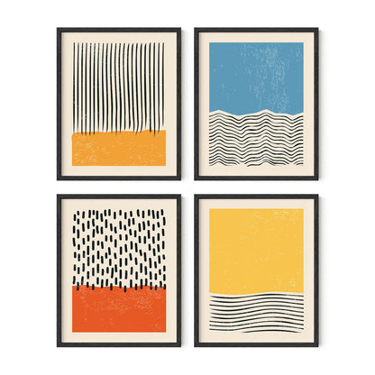 HAUS AND HUES Modern Abstract Wall Art – Mid-Century Modern Prints, Minimalist Abstract Posters, Aesthetic Wall Decor for Home and Office