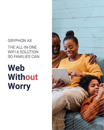 Gryphon AX – Ultra-Fast Mesh WiFi 6 Parental Control Router – Advanced Content Filters and Next-Gen Firewall - 4.3 Gbps Across 3,000 sq. ft. per Router for Multi-Device Households
