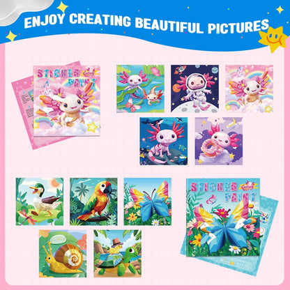 2PCS CutteeyFyry Paint by Number Sticker Book Travel Activities for Girls Kids - Road Trip & Airplane Toys, Birthday Present, Classroom Gifts, Travel Essentials for Toddlers & Long Car Rides