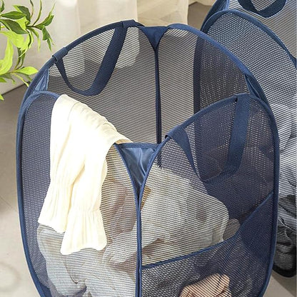 2 Pack Pop Up Laundry Hampers, Collapsible Mesh Laundry Basket, Foldable