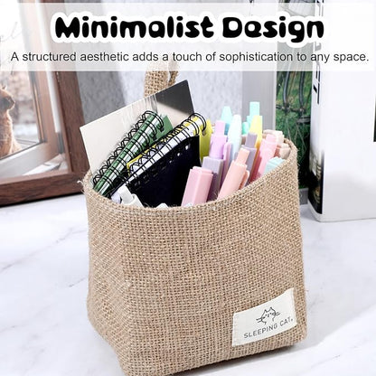 Small Cotton and Linen Hanging Storage Basket