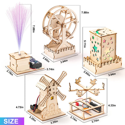 Yutin 5 Individual STEM Science Kits for Kids, Wood Arts and Craft Kits, STEM Toys for Boys Girls Age 8-12 8 10 12 13 14 Birthday Gift Idea, 3D Puzzles Building Engineering Model Set