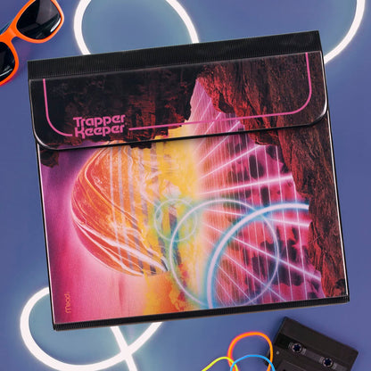 Mead Trapper Keeper Binder, Retro Design, 1 Inch Binder with Folders and Pockets, Holds 8-1/2" x 11" Paper, Glow (260038FM-ECM)