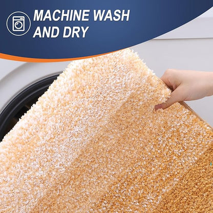 OLANLY Bathroom Rugs Mat 30x20, Extra Soft Absorbent Microfiber Bath Rugs, Rubber Backing, Quick Dry, Machine Washable Bath Mats for Bathroom, Tub and Shower, Home Decor Accessories, Golden Yellow