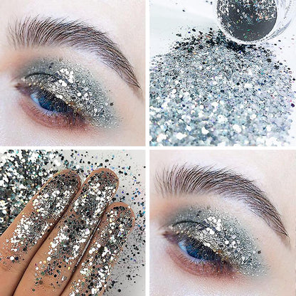 Chunky Fine Mixed Glitter,Set of 45 Colors,Holographic Glitter for Epoxy Resin DIY Craft,Nail Art,Face Eye Hair Make up,Iridescent Flake Chunky Sequin for Slime Jewelry Tumbler Making