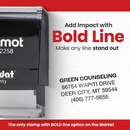 Promot Self Inking Personalized Stamp - Up to 5 Lines of Personalized Text, Custom Address Stamp, Office Stamps, Customizable Rubber Stamp, Name Stamp for Business Easy to Change Ink Cartridge-Medium