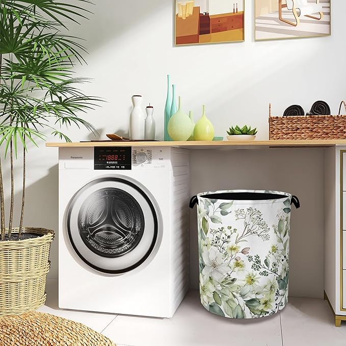 Flowers Plants HerbsLaundry Hamper, Dirty Clothes Laundry Basket