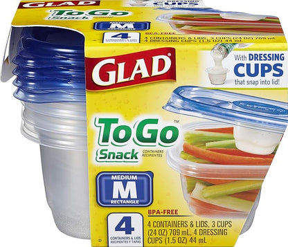 Glad GladWare To Go Snack Food Storage Containers