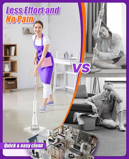 NBONEBS Electric Spin Scrubber, Cordless Shower Scrubber Rotary Floor Brushes &