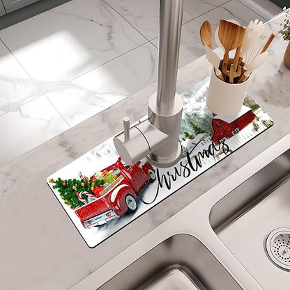 Kitchen Sink Splash Guard Faucet Mat -1 PC Super Absorbent Fast Drying Mat Sink