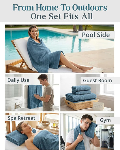 Casa Platino 8 Pcs 100% Cotton Luxury Towel Set