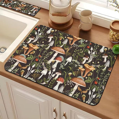 19.5" x 12" Dish Drying Mat & 24" x 5.5" Sink Splash Guard, Super Absorbent