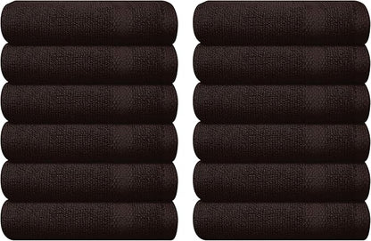 GLAMBURG Ultra Soft 12-Piece Washcloths Set 13x13-100% Ringspun Cotton