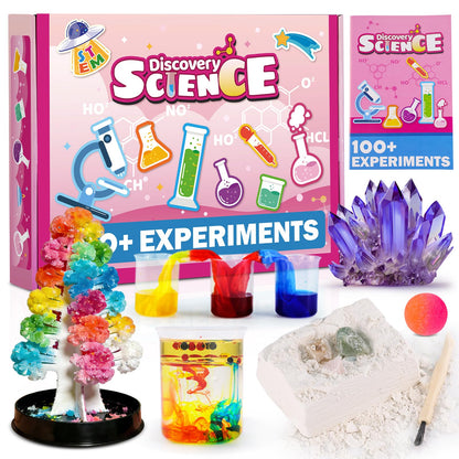 caerdied Girls Science Kit for Kids Ages 4-8 6-8 8-10, 100+ Fun Educational Experiments for Girls & Boys, STEM Projects and Science Experiments, Science Toys, Gifts for Kids