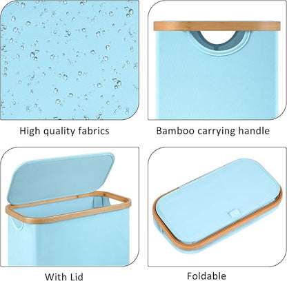Slim Laundry Basket, 60L Laundry Hamper