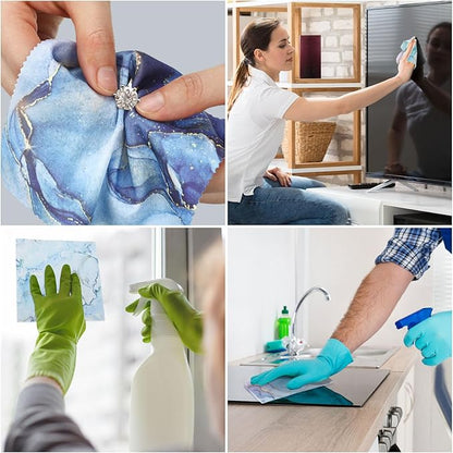 24 Pcs Marble Eyeglasses Cleaning Cloths Microfiber Lens Cleaning Cloths Soft
