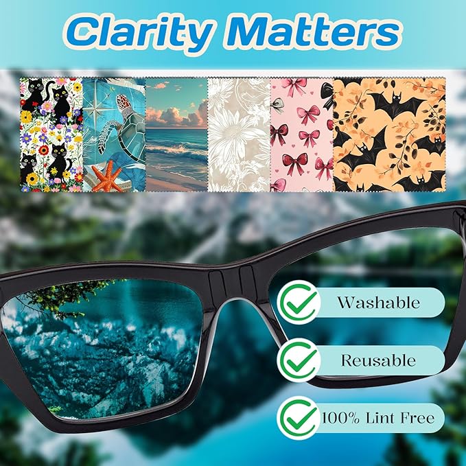 6 PCS Glasses Cleaning Cloth Eyeglass Lens Cleaning Cloth Eyeglasses Wipes