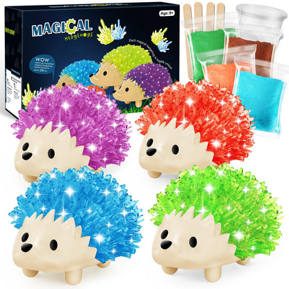 sdaymol Crystal Growing Kit for Kids - 4 Colors Hedgehog to Grow Fast in (24H),Science Experiments Learning & Educational Toys,Science Kits for Kids Age 8-12 STEM Project Gifts for Boys & Girls 6+
