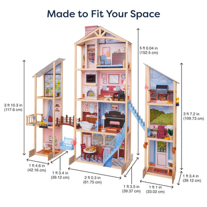 KidKraft Kraft Your Way™ Magnolia Mansion DIY Wooden Dollhouse; 71 Pieces