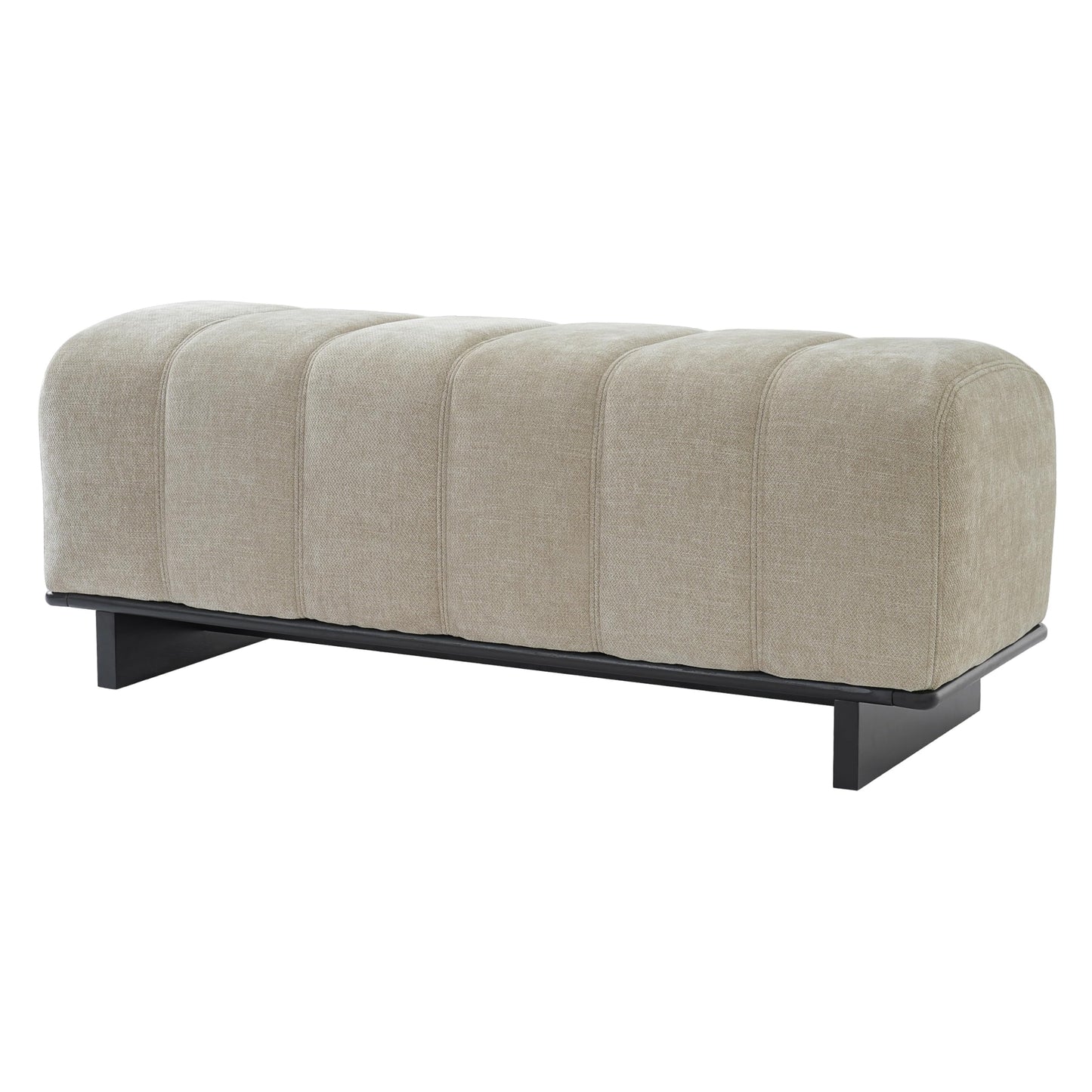 Christopher Knight Home Lamie 49.13" Chenille Upholstered Dining Bench, Wooden Entryway Bench, Long Sofa Footstool for Living Room, Bedroom End of Bed Bench, Oatmeal+Black