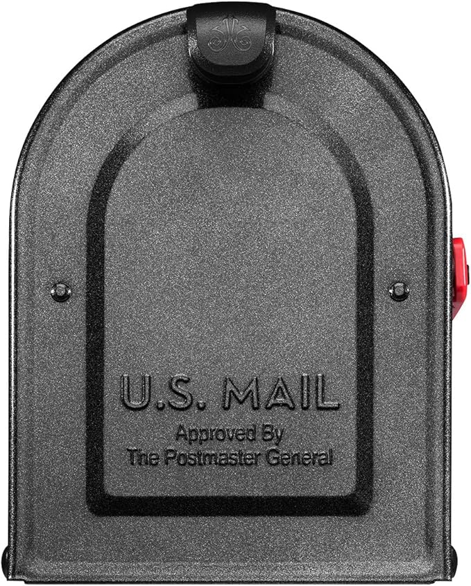 ARCHITECTURAL MAILBOXES 7600P-10 MB1 Mailbox, Medium, Pewter | Galvanized steel build for outside with rust-resistant powder-coat finish and a magnetic door closure. USPS approved.