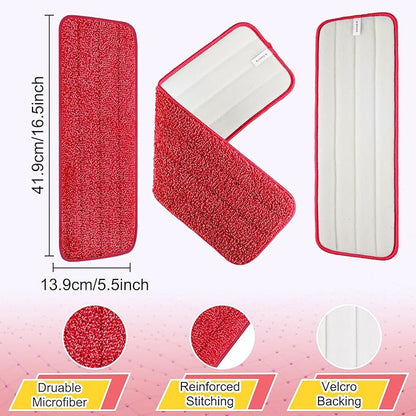 16.5 inch Reusable Mop Pads Microfiber Spray Mop Replacement Heads