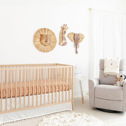 Crane Baby Handmade Wooden Safari Wall Decor, Wood Animal Wall Art for Nursery and Gender Neutral Safari Room Decor, Giraffe, 21" x 8"