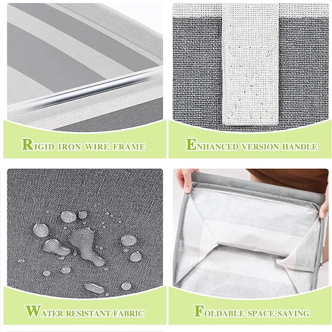4-Pack Foldable Laundry Basket, Large Laundry Baskets
