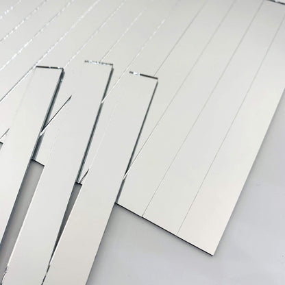 50 Pcs 1/2'' x 5'' Rectangle Mirror Tiles Glass Mosaic Shapes (1/2'' x 5'')