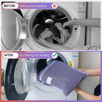 5-Pack Mesh Laundry Bags with ID Label, Sturdy Laundry Bags