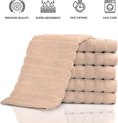 Classic Turkish Towels CTT Luxurious 100% Turkish Cotton Washcloths 6 Pack