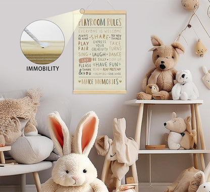 foedor Playroom Wall Decor,Play Room Rules Wall Decor for Kids Play Game Room Bedroom Nursery Home School Playroom Essentials, Boho Nursery Decor for Kids Room Nursery Home school,16x24 Inch