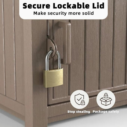 EFU Package Delivery Boxes for Outside, Lockable Anti-Theft Waterproof Delivery Boxes for Outside, Secure Parcel Drop Boxes for Porch & Curbside & House, Outdoor Package Box for Deliveries (Gray)