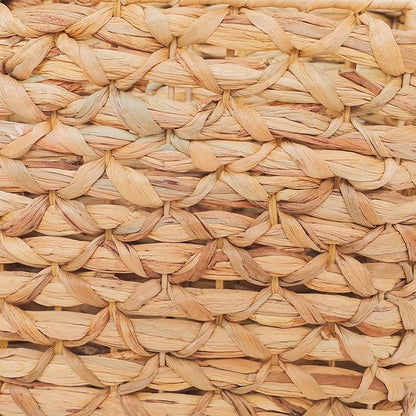 2-Tier Wall Hanging Wicker Water Hyacinth storage baskets Set, Woven Rustic