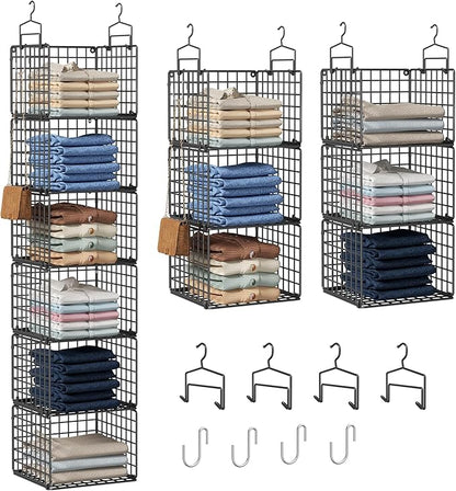 6 Tier Closet Hanging Organizer, Metal Closet Organizers and Storage