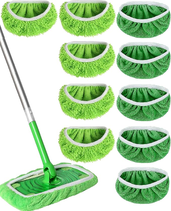 Reusable Microfiber Mop Pads Washable Wet & Dry Sweeping Cloths Mop Head