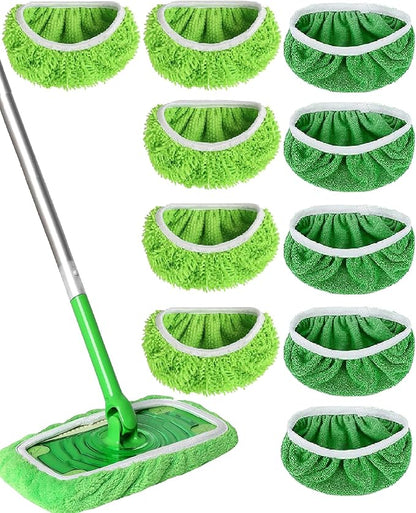 Reusable Microfiber Mop Pads Washable Wet & Dry Sweeping Cloths Mop Head